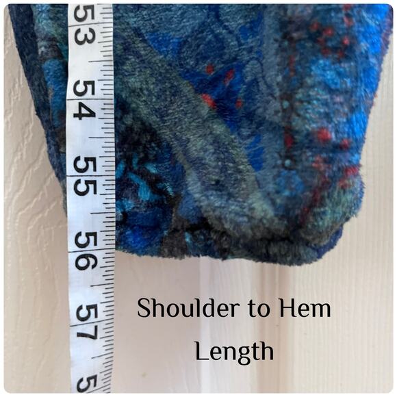 Natural Life Oversized Fleece Blue Patchwork V Neck Jumpsuit Pajamas XS Cozy - Picture 9 of 12